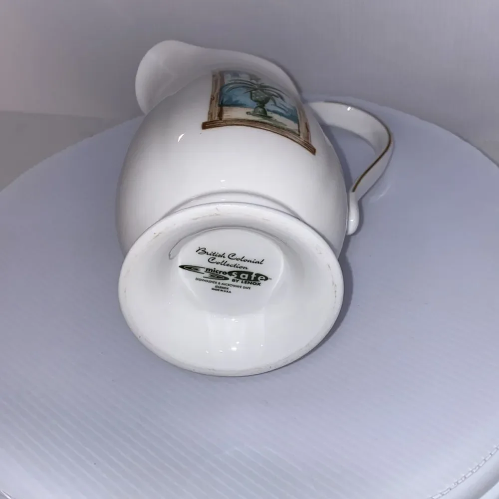 Lenox Vintage British Colonial Scenic Creamer Pitcher Tropical Window Scene EUC